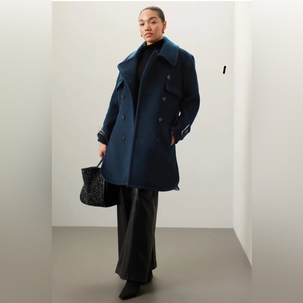 Eudon Choi Women's Navy Double-Breasted Coat